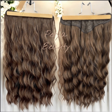 Екстеншън на цял ред в цвят - СВЕТЛО КАФЯВ, ВЪЛНИ