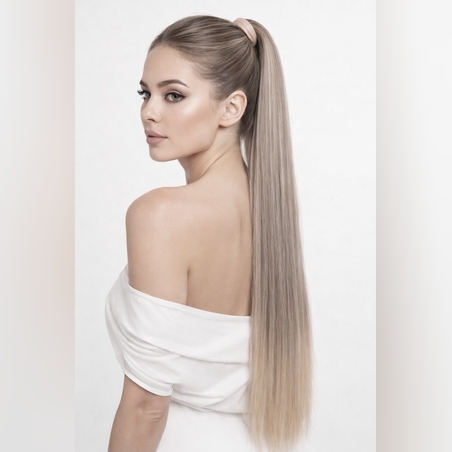 Нов вид Опашка с ластик - Сиво омбре