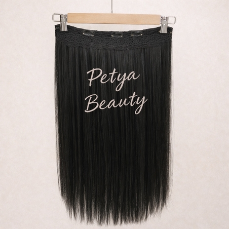 /ПРЕМИУМ/ Цял ред екстеншън от 1 част в цвят - Черно