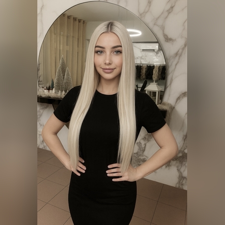 Комплект екстеншън от 9 части в цвят - БЯЛО ПЕПЕЛНО РУСО