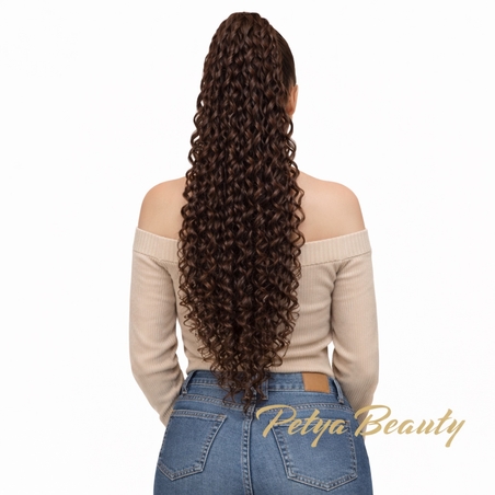 Опашка с шнола - Кафе (къдрици) PREMIUM