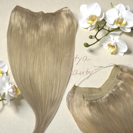 100% Естествен косъм - ХАЛО Екстеншън на цял ред - НАТУРАЛНО РУСО