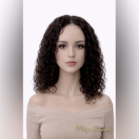 /ПРЕМИУМ/ Тупе - 100% естествен косъм - Тъмно кафяво No:3 (къдрици)