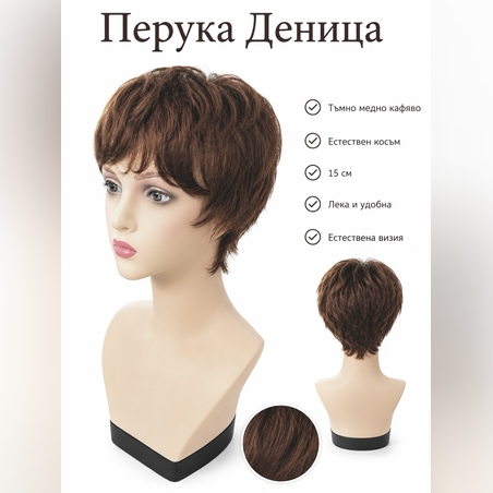 Перука - 100% естествен косъм - ДЕНИЦА