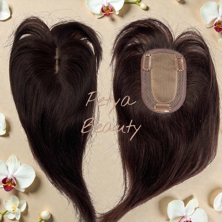 Тупе - 100% естествен косъм - Кафяво No 5