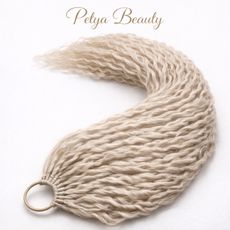 Опашка с ластик /ПРЕМИУМ/ - Светло русо 75см (КЪДРИЦИ)