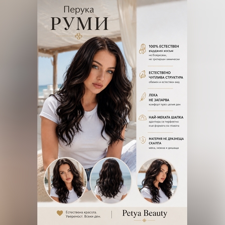 Перука - 100% естествен косъм - РУМИ