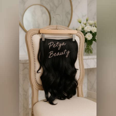 /ПРЕМИУМ/ екстеншън от 1 част в цвят - Черен (вълни)