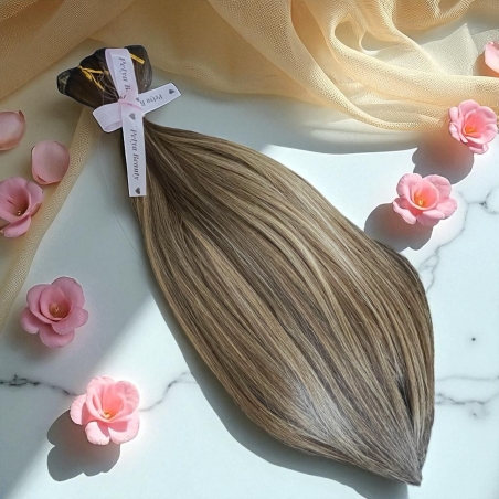 Комплект екстеншън от 9 части в цвят - СВЕТЛО КАФЯВО С КИЧУРИ