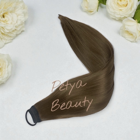 Нов вид Опашка с ластик - Светло кафяво