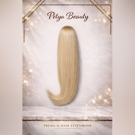 PREMIUM - Луксозна опашка - НАТУРАЛНО РУСО 55см /мрежа и ластик/