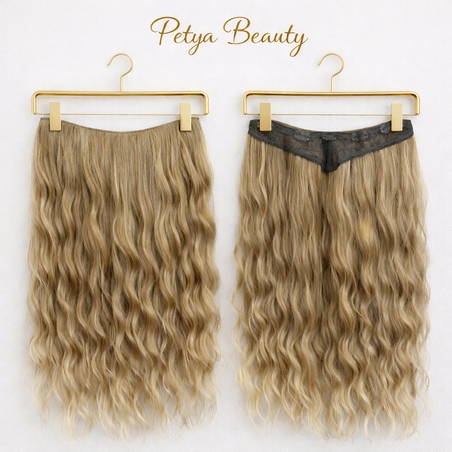 Екстеншън на цял ред в цвят - ТЪМНО РУСО, ВЪЛНИ