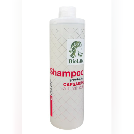 Шампоан против косопад и за бърз растеж с капсаицин BioLife Capsaicin Shampoo (500 ml)