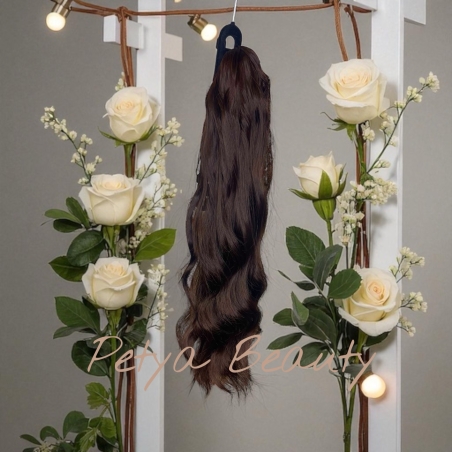 Опашка с шнола в цвят кафяво - на вълни