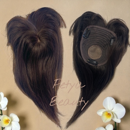 Тупе - 100% естествен косъм - Златен кестен - 25см