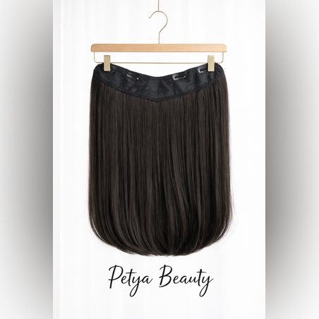 Екстеншън на цял ред - ТЪМНО КАФЯВ - 55см.