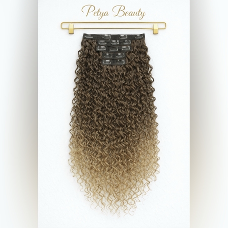 Комплект екстеншън от 6 части - ЦВЯТ 4T27 ( КЪДРИЦИ)