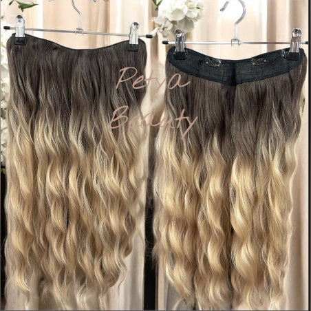 Екстеншън на цял ред в цвят - Натурално рус с естествен корен, ВЪЛНИ