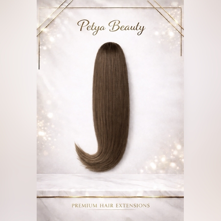 PREMIUM - Луксозна опашка - СВЕТЛО КАФЯВО 55см /мрежа и ластик/