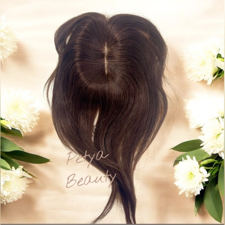 Тупе - 100% естествен косъм - Светло Кестеняво (6.4) с бретон