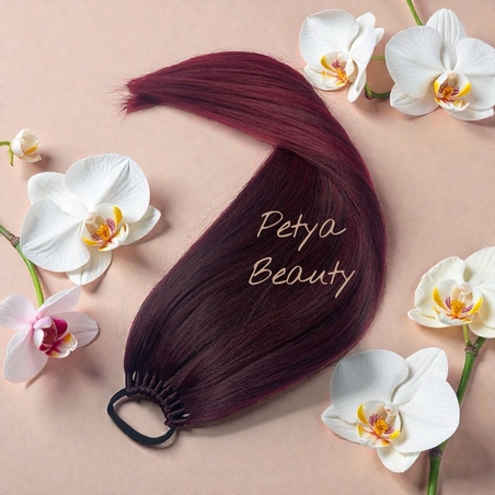 Опашка с ластик - Винено омбре (РЪЧНА изработка)