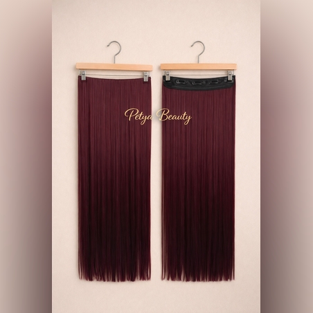 Екстеншън на цял ред - БУРГУНДИ - 75см.