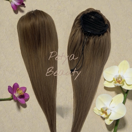 100% Естествен косъм - Опашка с мрежа - Светъл карамел