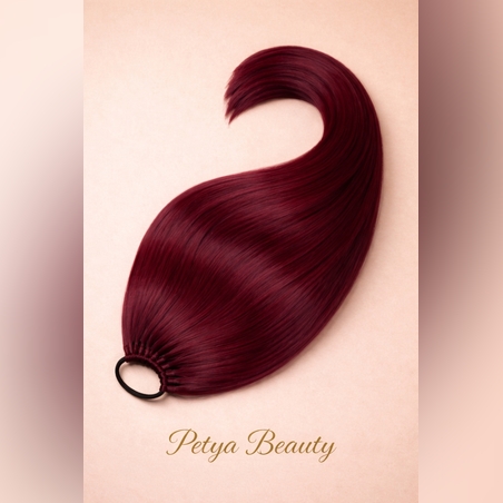 Опашка с ластик - Червено (РЪЧНА изработка)