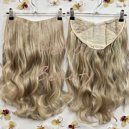 Премиум Комплект екстеншън от 1 част в цвят - Бежово русо (ВЪЛНИ) - МОДЕЛ 1