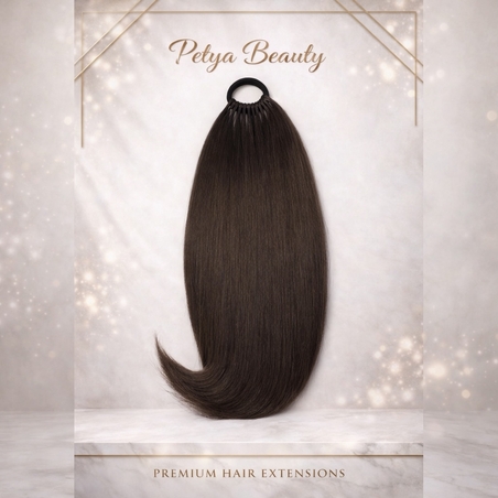 Опашка с ластик /ПРЕМИУМ/ - Шоколад 65см