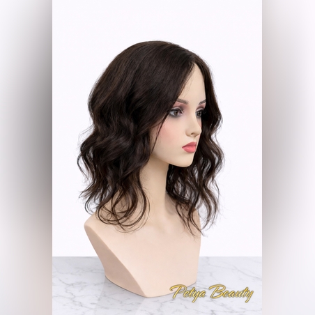 /ПРЕМИУМ/ Тупе - 100% естествен косъм - Тъмно кестеняво (вълни)