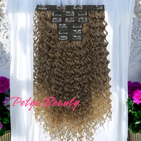 Комплект екстеншън от 6 части в цвят - 4T27 ( КЪДРИЦИ)