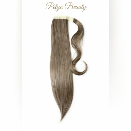 Опашка с лента/кичур - Тъмно пепелно русо