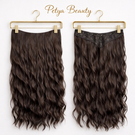 Екстеншън на цял ред в цвят - КАФЯВ, ВЪЛНИ