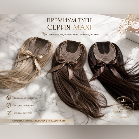 /ПРЕМИУМ/ Тупе - MAXI - 100% естествен косъм