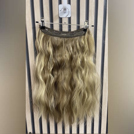 ХАЛО екстеншън от 1 част в цвят - натурално русо с кичури (чуплив)