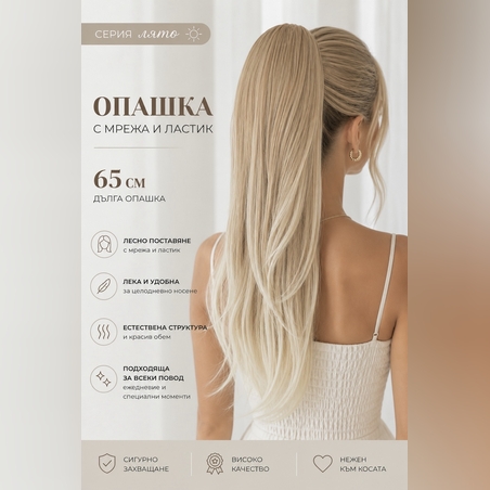 PREMIUM - Луксозна опашка ЛЯТО - БЕЖОВО РУСО СВЕТЛИ КРАИЩА