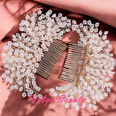 Луксозен перлен аксесоар за кок