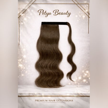 Опашка с лента/кичур (нов модел) - Светло кафяво No:7