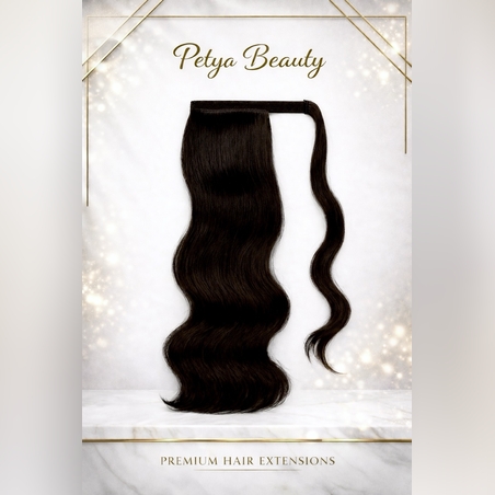 Опашка с лента/кичур (нов модел) - Черен шоколад No:2