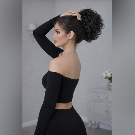 Кок с мрежа и ластик - Черен