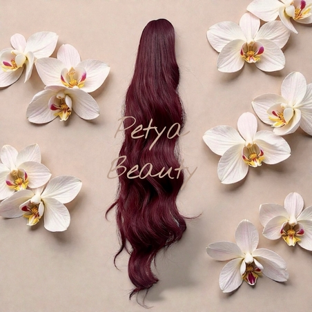 Опашка с шнола - Бургунди (на вълни)