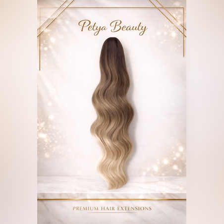 PREMIUM - Луксозна опашка - ОМБРЕ (ВЪЛНИ) /мрежа и ластик/