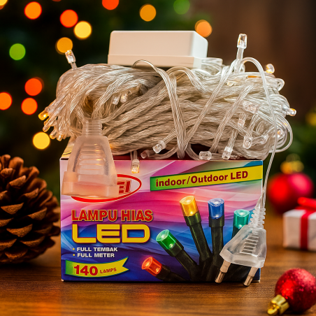 LED коледни лампички, 15 метра, 140 броя