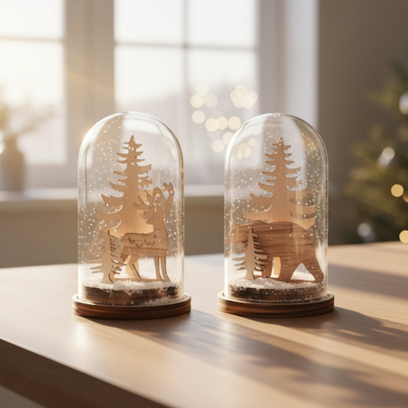 Коледна магия под стъклен купол - LED декорация