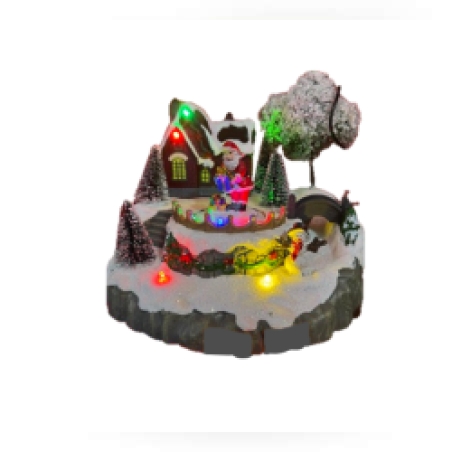 Коледна декорация Дядо Коледа в селото – Светеща празнична магия за вашия дом