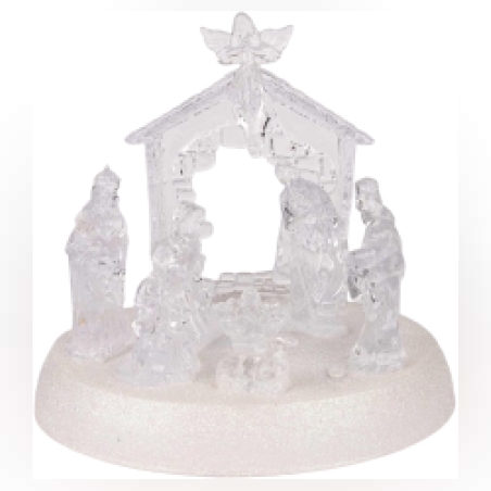 Коледна LED осветена акрилна скулптура на Рождество Христово