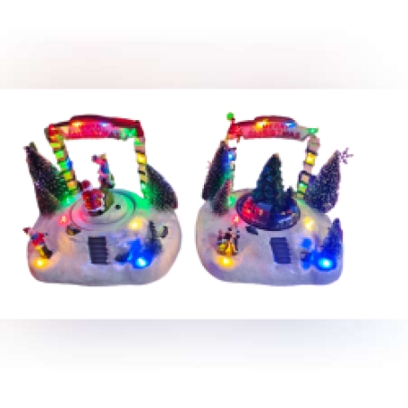 Магическа Коледна въртяща декорация със светлини