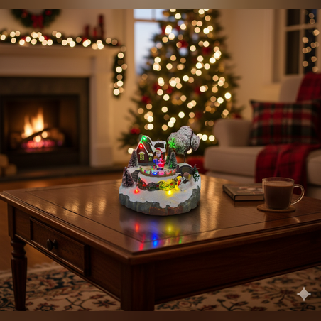 Коледна декорация Дядо Коледа в селото – Светеща празнична магия за вашия дом