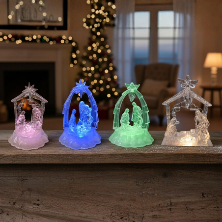 Коледна светеща фигурка Сцена от Рождество Христово“